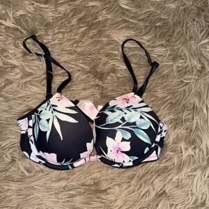 Victoria's Secret PINK Wear Everywhere Super Push-Up Bra Floral size 34B
